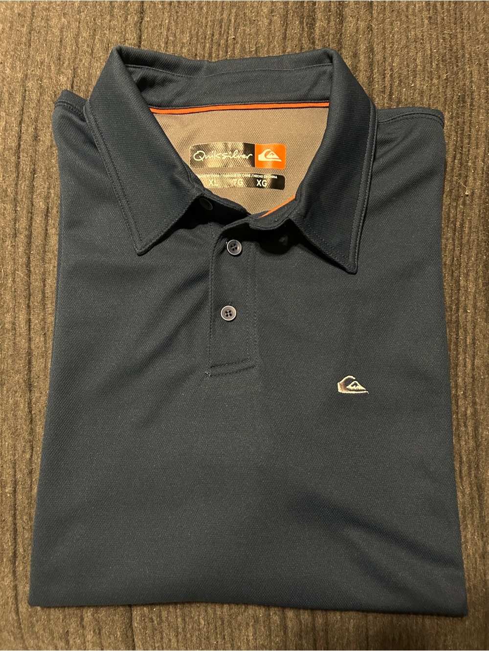 Quiksilver Men's Dark Navy Polo with Subtle Logo